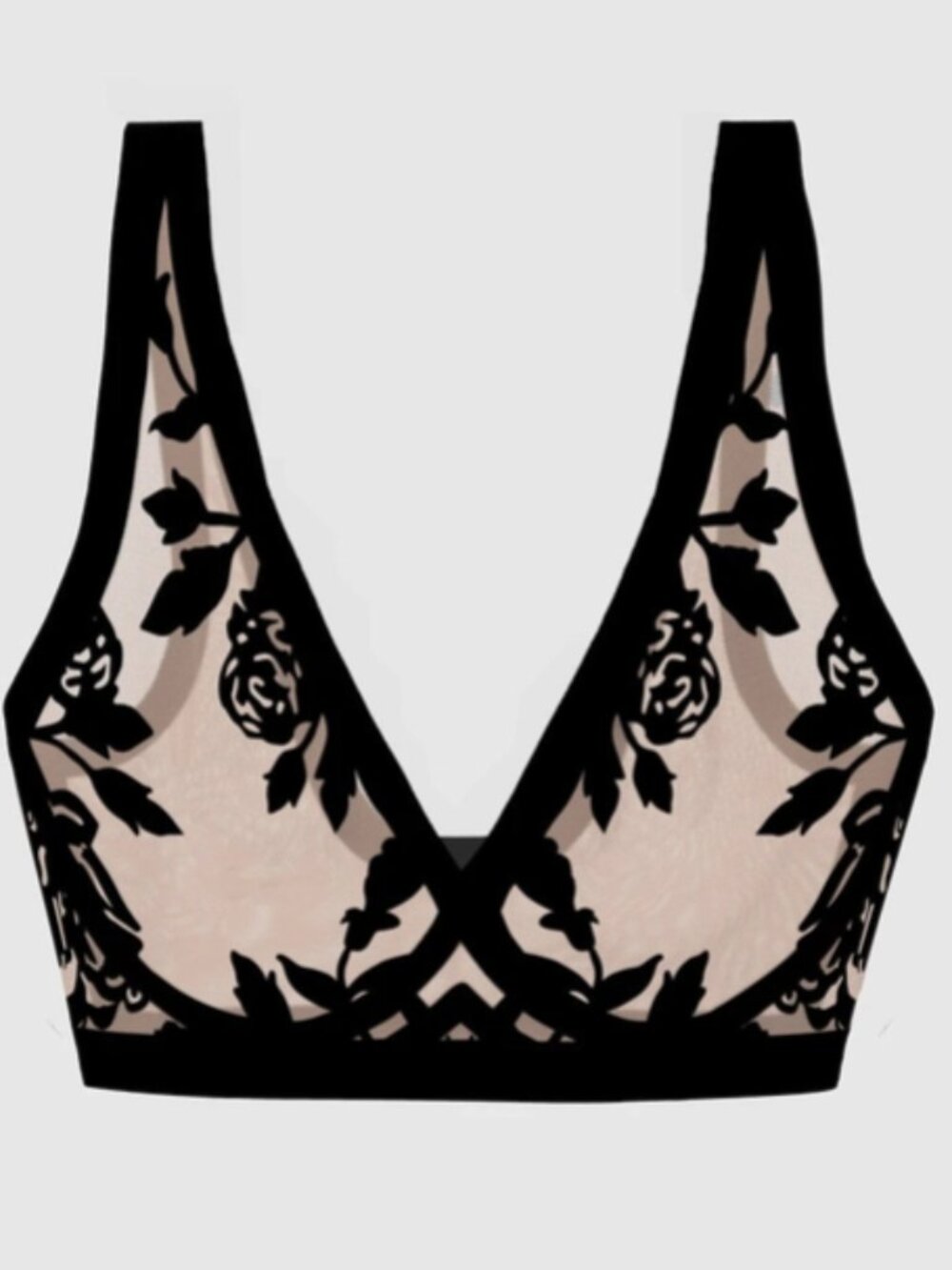Sheer Flocked Bra: Madam Oh La La
